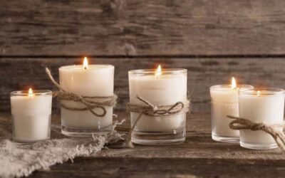 Decorar botes de cristal para velas