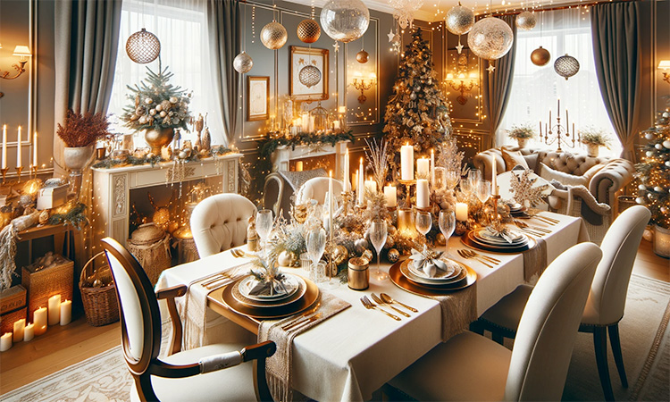 Decoración mesa fin de año