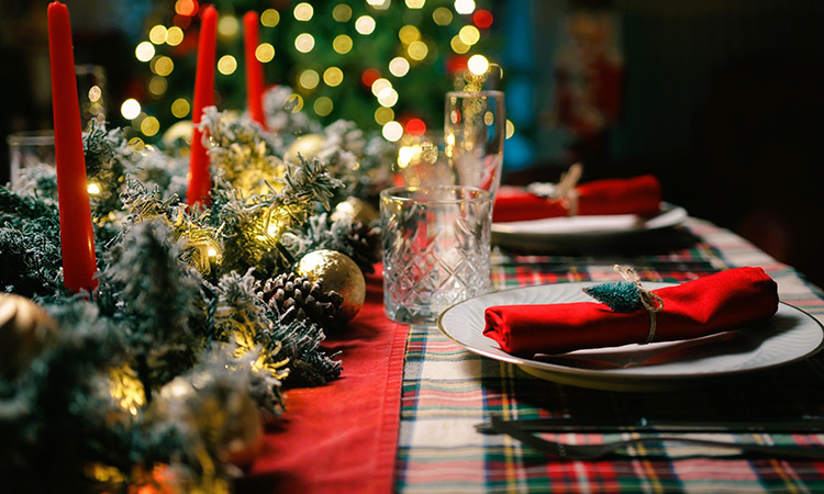 Decorar mesa de Navidad